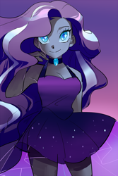 Size: 400x600 | Tagged: safe, artist:pan, character:nightmare rarity, character:rarity, my little pony:equestria girls, armpits, beautiful, cleavage, clothing, collar, cute, dress, equestria girls-ified, female, nightmare raribetes, raribetes, solo