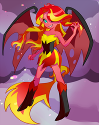 Size: 400x506 | Tagged: safe, artist:pan, character:sunset satan, character:sunset shimmer, equestria girls:equestria girls, g4, my little pony:equestria girls, alternate hairstyle, demon, demonic, female, solo, sunset satan