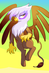 Size: 400x600 | Tagged: safe, artist:pan, character:gilda, species:griffon, solo