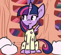 Size: 647x581 | Tagged: safe, artist:deeriojim, artist:tjpones, character:twilight sparkle, character:twilight sparkle (alicorn), species:alicorn, species:pony, clothing, colored, female, mare, pajamas, pillow, solo