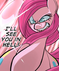 Size: 500x600 | Tagged: safe, artist:uc77, character:pinkamena diane pie, character:pinkie pie, hotblooded pinkie pie