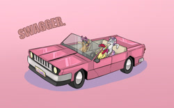 Size: 1100x680 | Tagged: safe, artist:uc77, character:apple bloom, character:scootaloo, character:sweetie belle, species:pegasus, species:pony, car, convertible, cutie mark crusaders, sunglasses, swag
