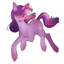 Size: 668x668 | Tagged: safe, artist:nemovonsilver, character:twilight sparkle, species:pony, species:unicorn, explicit source, glowing eyes, heart, solo, tongue out