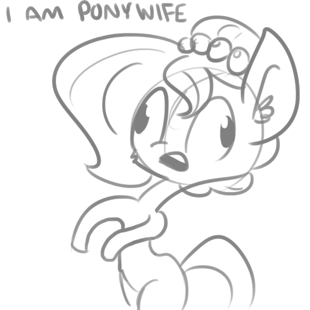 Size: 634x634 | Tagged: safe, artist:tjpones, oc, oc only, oc:brownie bun, species:earth pony, species:pony, horse wife, animated, derp, flapping, monochrome, solo, touched by his noodly appendage, wat