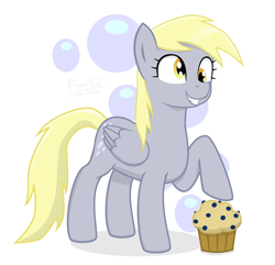 Size: 2539x2446 | Tagged: safe, artist:corsairsedge, character:derpy hooves, species:pegasus, species:pony, female, mare, muffin, solo