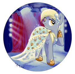 Size: 723x708 | Tagged: safe, artist:yulyeen, character:derpy hooves, species:pegasus, species:pony, beautiful, clothing, dress, fancy, fancy dress, female, mare, solo, sparkly, stage