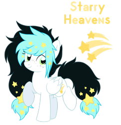 Size: 1024x1052 | Tagged: safe, artist:prince-lionel, oc, oc only, oc:starry heavens, species:pegasus, species:pony, freckles, looking at you, raised leg, solo