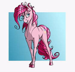 Size: 3540x3384 | Tagged: safe, artist:akweer, character:pinkie pie, species:earth pony, species:pony, abstract background, female, grin, mare, smiling, solo