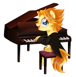 Size: 1280x1296 | Tagged: safe, artist:prince-lionel, oc, oc only, oc:cadenza heartsong, glasses, movie accurate, piano, simple background, solo, transparent background