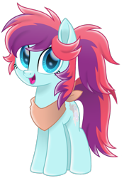 Size: 737x1052 | Tagged: safe, artist:prince-lionel, oc, oc only, oc:taffy swirl, species:earth pony, species:pony, bandana, cute, female, mare, movie accurate, ponytail, solo