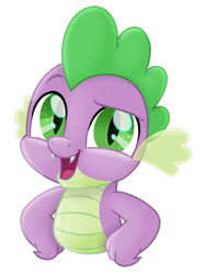 Size: 742x984 | Tagged: safe, artist:prince-lionel, character:spike, species:dragon, bust, hand on hip, male, movie accurate, open mouth, simple background, solo, transparent background