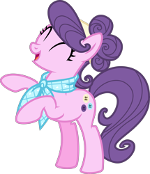 Size: 4000x4649 | Tagged: safe, artist:melisareb, character:suri polomare, species:earth pony, species:pony, episode:rarity takes manehattan, g4, my little pony: friendship is magic, .svg available, absurd resolution, bipedal, cute, eyes closed, female, inkscape, mare, raised hoof, rearing, simple background, solo, suribetes, transparent background, vector