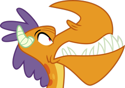 Size: 5712x4000 | Tagged: safe, alternate version, artist:melisareb, species:dragon, episode:sweet and smoky, g4, my little pony: friendship is magic, .svg available, absurd resolution, billy (dragon), bust, grin, inkscape, male, shrunken pupils, simple background, smiling, solo, teeth, transparent background, vector