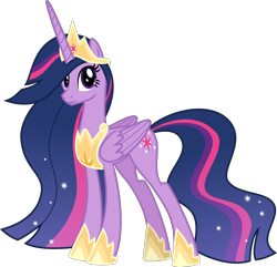 Size: 4146x4000 | Tagged: safe, artist:melisareb, character:twilight sparkle, character:twilight sparkle (alicorn), species:alicorn, species:pony, episode:the last problem, g4, my little pony: friendship is magic, .svg available, absurd resolution, crown, female, inkscape, jewelry, looking at you, mare, older, older twilight, princess twilight 2.0, regalia, simple background, solo, transparent background, ultimate twilight, vector