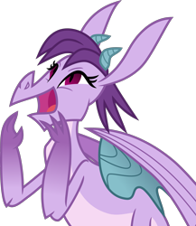 Size: 4000x4609 | Tagged: safe, artist:melisareb, character:prominence, species:dragon, episode:gauntlet of fire, g4, my little pony: friendship is magic, .svg available, absurd resolution, cute, dragoness, female, inkscape, looking up, promibetes, shout, simple background, solo, transparent background, vector