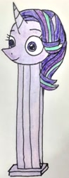 Size: 945x2410 | Tagged: safe, artist:melisareb, character:starlight glimmer, cursed image, i can't believe it's not 徐詩珮, inanimate tf, not salmon, pez, solo, traditional art, transformation, wat