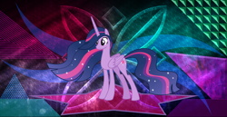 Size: 6144x3160 | Tagged: safe, artist:laszlvfx, artist:melisareb, edit, character:twilight sparkle, character:twilight sparkle (alicorn), species:alicorn, species:pony, episode:the last problem, g4, my little pony: friendship is magic, female, high res, mare, older, older twilight, princess twilight 2.0, solo, ultimate twilight, wallpaper, wallpaper edit