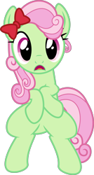 Size: 4000x7450 | Tagged: safe, artist:melisareb, character:florina tart, species:earth pony, species:pony, episode:apple family reunion, g4, my little pony: friendship is magic, .svg available, absurd resolution, apple family member, female, inkscape, looking at you, mare, ribbon, simple background, sitting, solo, surprised, transparent background, vector