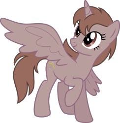 Size: 4000x4102 | Tagged: safe, artist:melisareb, oc, oc only, oc:lucky star, species:alicorn, species:pony, absurd resolution, cute, female, inkscape, looking up, mare, ocbetes, raised hoof, simple background, solo, transparent background, vector, wings
