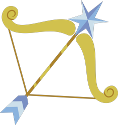 Size: 4000x4264 | Tagged: safe, artist:melisareb, oc, oc:lucky star, absurd resolution, arrow, barely pony related, bow (weapon), bow and arrow, cutie mark, cutie mark only, no pony, simple background, transparent background, vector, weapon