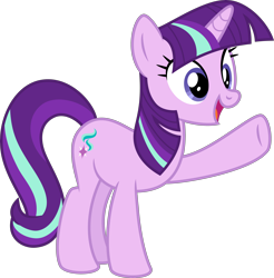 Size: 4000x4070 | Tagged: safe, artist:melisareb, character:starlight glimmer, species:pony, species:unicorn, episode:harvesting memories, .svg available, absurd resolution, cute, female, glimmerbetes, implied twilight sparkle, inkscape, mane swap, mare, not twilight sparkle, raised hoof, simple background, solo, starlight sparkle, transparent background, vector
