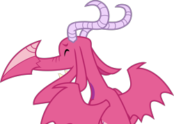 Size: 5579x4000 | Tagged: safe, artist:melisareb, species:dragon, episode:sweet and smoky, g4, my little pony: friendship is magic, .svg available, absurd resolution, ballista, cute, diaballista, dragoness, eyes closed, female, inkscape, laughing, simple background, solo, transparent background, vector, wings