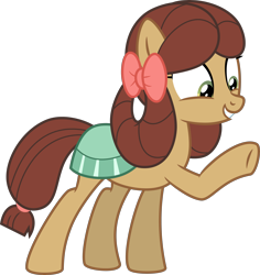 Size: 4000x4235 | Tagged: safe, artist:melisareb, character:yona, species:earth pony, species:pony, episode:she's all yak, g4, my little pony: friendship is magic, .svg available, absurd resolution, cute, female, inkscape, mare, ponified, pony yona, raised hoof, ribbon, show accurate, simple background, smiling, solo, species swap, transparent background, vector, yonadorable