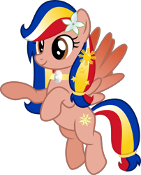 Size: 4000x4953 | Tagged: safe, artist:melisareb, oc, oc only, oc:pearl shine, species:pegasus, species:pony, nation ponies, g4, absurd resolution, cute, female, flower, flower in hair, flying, mare, ocbetes, philippines, project seaponycon, simple background, transparent background, vector, wings