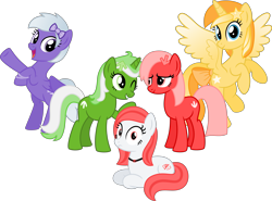 Size: 6750x5000 | Tagged: safe, artist:melisareb, derpibooru original, oc, oc only, oc:comment, oc:downvote, oc:favourite, oc:hide image, oc:upvote, species:alicorn, species:earth pony, species:pegasus, species:pony, species:unicorn, derpibooru, derpibooru ponified, g4, absurd resolution, bracelet, colored wings, cute, female, flying, gradient wings, jewelry, looking at each other, looking at you, mare, meta, necklace, ocbetes, ponified, rearing, ribbon, show accurate, shrunken pupils, simple background, sitting, transparent background, vector, wings