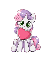 Size: 612x792 | Tagged: safe, artist:autumn--rush, character:sweetie belle, species:pony, species:unicorn, g4, cute, diasweetes, female, filly, heart, looking at you, simple background, smiling, solo, transparent background