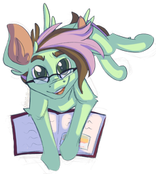 Size: 3749x4173 | Tagged: safe, artist:noneveralways, oc, oc only, oc:ember heartshine, species:pegasus, species:pony, g4, book, glasses, looking at you, male, reading, simple background, solo, stallion, transparent background