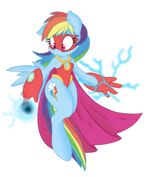 Size: 1714x2000 | Tagged: safe, artist:dfectivedvice, artist:dragonfoorm, character:rainbow dash, species:anthro, species:unguligrade anthro, cape, clothing, female, lightning, mask, simple background, solo, superhero, transparent background