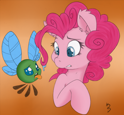 Size: 1600x1478 | Tagged: safe, artist:dfectivedvice, artist:dragonfoorm, character:pinkie pie, cute, parasprite, tongue out