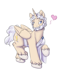 Size: 1650x1800 | Tagged: safe, artist:alasou, species:alicorn, species:pony, beard, bedroom eyes, facial hair, greek, greek mythology, heart, looking at you, ponified, raised hoof, simple background, smiling, solo, unshorn fetlocks, white background, zeus