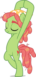Size: 3000x6361 | Tagged: safe, artist:ambassad0r, artist:jeatz-axl, character:tree hugger, ponyscape, episode:on your marks, g4, my little pony: friendship is magic, absurd resolution, bandana, eyes closed, modeling, nude model, pose, simple background, solo, transparent background, tree pose, vector