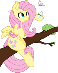 Size: 6000x7548 | Tagged: safe, artist:dfectivedvice, artist:mactavish1996, character:fluttershy, absurd resolution, butterfly, simple background, solo, transparent background, vector