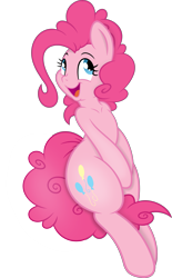 Size: 3721x6000 | Tagged: safe, artist:dfectivedvice, artist:slb94, character:pinkie pie, absurd resolution, cute, simple background, solo, tail between legs, transparent background, vector
