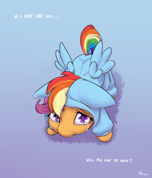 Size: 1050x1225 | Tagged: safe, artist:alasou, character:rainbow dash, character:scootaloo, species:pegasus, species:pony, bronybait, clothing, cosplay, costume, crying, cute, cutealoo, female, filly, gradient background, hoodie, looking at you, sad, signature, solo