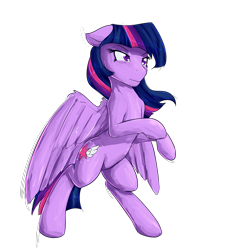 Size: 1350x1500 | Tagged: safe, artist:alasou, character:twilight sparkle, species:pegasus, species:pony, alternate cutie mark, bipedal, female, mare, pegasus twilight sparkle, race swap, rearing, simple background, solo, transparent background, what if