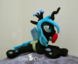 Size: 1900x1565 | Tagged: safe, artist:lanacraft, character:queen chrysalis, species:changeling, beanie (plushie), heart, irl, photo, plushie, solo