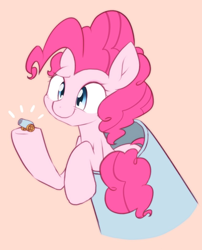 Size: 828x1024 | Tagged: safe, artist:akainu_pony, character:pinkie pie, species:earth pony, species:pony, episode:school daze, g4, my little pony: friendship is magic, female, mare, party cannon, simple background, smiling, solo, the world's smallest party cannon