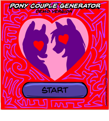Size: 606x671 | Tagged: safe, artist:gingerfoxy, species:pony, pony couple generator, game, generator, heart eyes, oh no, preview, silhouette, this will end in marriage, this will end in tears, this will not end well, wingding eyes