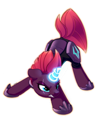 Size: 1100x1400 | Tagged: safe, artist:bobdude0, character:tempest shadow, species:pony, species:unicorn, my little pony: the movie (2017), angry, armor, broken horn, color outline, eye scar, female, horn, magic, mare, outline, scar, simple background, solo, transparent background