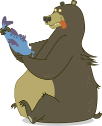 Size: 3667x4500 | Tagged: safe, artist:ambassad0r, character:harry, animal, bear, fish, simple background, transparent background, vector