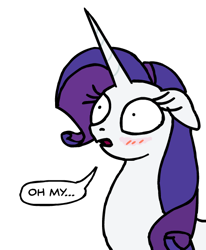 Size: 434x527 | Tagged: safe, artist:gingerfoxy, character:rarity, species:pony, species:unicorn, blushing, cropped, female, pony comic generator, reaction image, solo