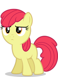 Size: 4000x5276 | Tagged: safe, artist:ambassad0r, edit, editor:slayerbvc, character:apple bloom, species:earth pony, species:pony, .svg available, accessory-less edit, apple bloom is not amused, female, filly, frown, missing accessory, simple background, solo, transparent background, unamused, vector, vector edit