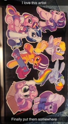 Size: 646x1177 | Tagged: safe, artist:bobdude0, character:derpy hooves, character:dinky hooves, character:maud pie, character:princess cadance, character:princess flurry heart, character:rainbow dash, character:scootaloo, character:shining armor, character:starlight glimmer, character:sweetie belle, character:tom, species:pegasus, species:pony, box, computer, laptop computer, pony in a box, scooter, snapchat, sticker, yoda soda creations