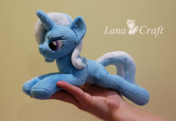 Size: 1898x1303 | Tagged: safe, artist:lanacraft, character:trixie, species:pony, species:unicorn, female, hand, irl, mare, photo, plushie