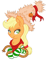 Size: 2489x3227 | Tagged: safe, artist:dfectivedvice, artist:glitchking123, character:applejack, species:earth pony, species:pony, clothing, costume, female, halloween, halloween costume, holiday, mare, rope, simple background, socks, solo, striped socks, transparent background, vector