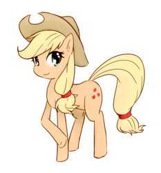 Size: 3944x4229 | Tagged: safe, artist:akainu_pony, character:applejack, species:earth pony, species:pony, clothing, cowboy hat, cute, female, hat, high res, jackabetes, mare, pixiv, simple background, solo, white background